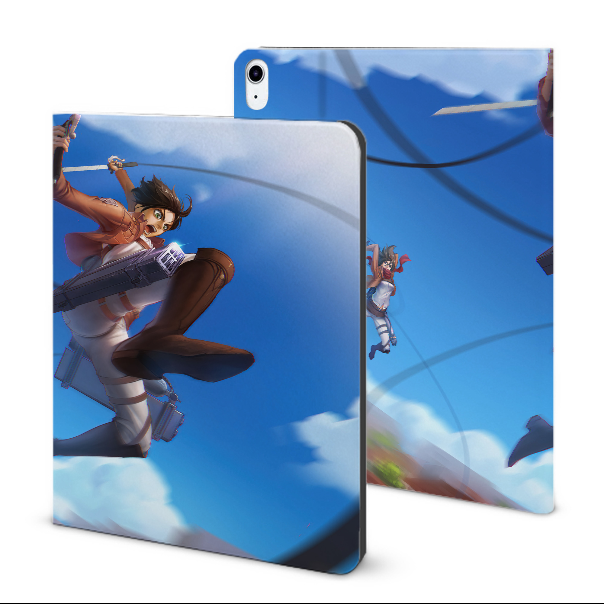 （画像用） 進撃の巨人 Attack on Titan IPad ケース ブック型 PUレザー TPU 耐衝撃 軽量 薄型 ペン収納なし 全面保護 IPad 各モデル対応